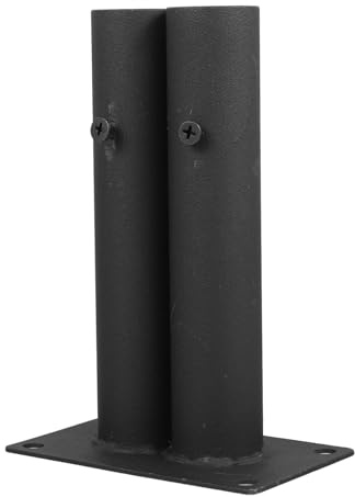 FOYTOKI Fence Base Support for Garden and Patio Dual-Tube Insert Ground Anchor Heavy-Duty Fence Holder Kit for Large Dog Barrier Installation