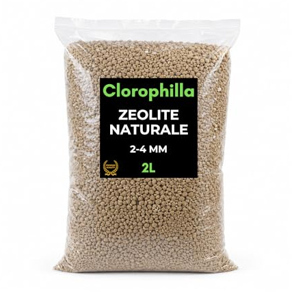 Zeolite Naturale 2-4 mm Premium Quality – Substrato Minerale Vulcanico Naturale per Piante, Bonsai, Succulente e Orto – Alta Porosità e Drenaggio Professionale (2 Litri)