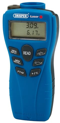 Draper 88988 Combined Distance and Stud Detector with Laser,Blue,8.5 x 5.7 x 1.7 cm; 140 Grams