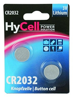 HYCELL 5020202 3 V Lithium CR 2032 Button Cell - Silver (Pack of 2)