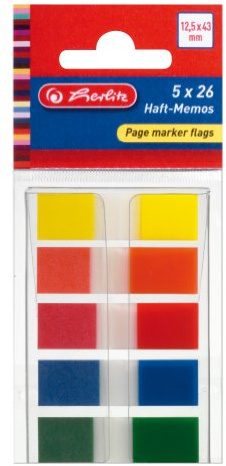 Herlitz 11233947 Haft-Memos Pagemarker flags 12.5 x 43, 5 x 26 Blatt