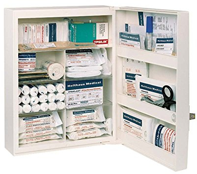 FAMULUS Verbandschrank, Erste-Hilfe-Schrank, weiß, leer, 34 x 45 x 16,5 cm