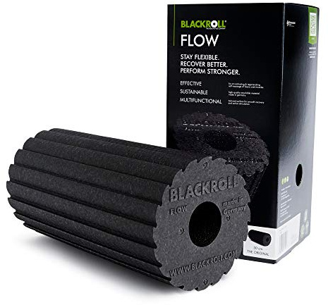 BLACKROLL® FLOW fascia roller - l'originale (durezza media) - rullo automassaggio con doppio effetto per la fascia - in nero