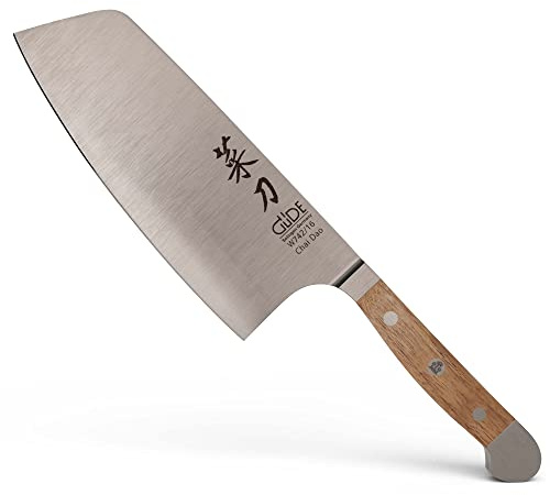 Güde Solingen - Chai Dao, coltello da cuoco cinese forgiato, 16 cm, legno di noce, ALPHA-WALNUT - Coltelli da Chef, doppio collarino, fatto a mano in Germania