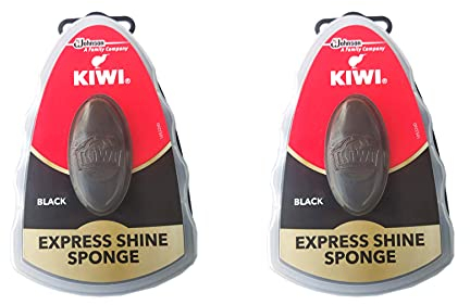 Kiwi Express Shoe Shine Sponge, 0.2 fl oz, Black (Pack Of 2)
