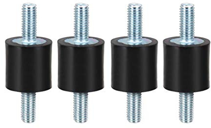 sourcing map Gummipuffer VV M5 Ø15x15mm Schwarz 4 Stk. | Beidseitiges Außengewinde. Antivibrations-Isolator für Mechaniker. Ideal für Kompressoren, Motoren und Wasserpumpen.