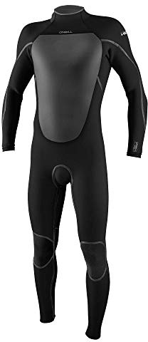 O'Neill Men's Heat 4/3mm Back Zip Full Wetsuit, Black/Black, M