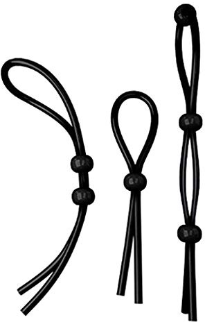 3 stücke Einstellbare Seil Penis Ring Sex Spielzeug für Erwachsene Männer, Silikon Ejakulation Verzögerung Cock Hodensack Ring Männlichen Anhaltende Cockring
