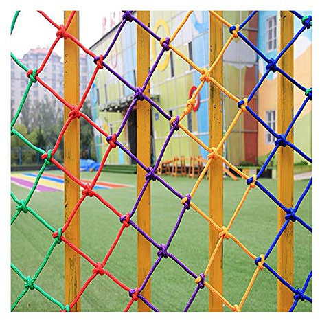 SSCYHT Kindersicherheitszaun Kindergarten Netzschutz Kinderbalkon Treppensturzschutz Anti-Fall-Isolierung Außen Innen Buntes Nylon 6mm,6cm,10x2M(33x7ft)