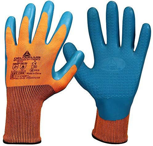 3 Pairs Mechanic Work Gloves with Latex Nitrile Microfoam Grip - Cut Resistant for Safety - Heavy Duty Protective Grip for Gardening, Warehouse, Working, Construction - For Men and Women (Large)
