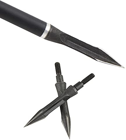 ZSHJGJR 12er Bogenschießen Jagdspitzen 112 Korn Stahl Pfeilspitzen Traditionelle Outdoor Jagd Pfeilspitzen Pfeilspitze Einschraubspitzen für Compound Bogen Armbrust, mit Arrowhead Case