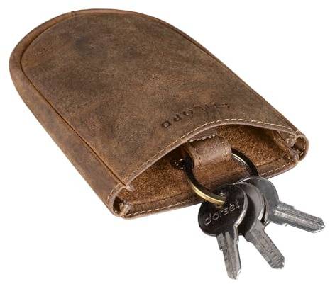 STILORD 'Monty' Borsa Portachiavi Pelle Astuccio Chiave per Uomo Donna Vintage Borsellino Chiavi Auto Casa Custodia Cuoio Genuino, Colore:marrone medio