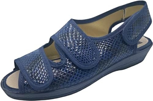 Sevilla - Zapatilla Mujer para Pies Delicados Estilo Sandalia - Anatómica Flexible y Ligera con Velcros - Primavera -Verano - Ancho Especial (Numeric_37)