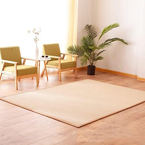 WBBML Geflochtener Bambusteppich Rechteck Naturfasern Bambus Teppich mit Stoffrand rutschfest für Küche, Draussen, Terrasse, Anpassbar (Color : A, Size : 0.8x1.5m/2.62x4.92ft)