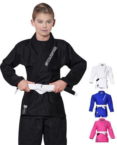 Starpro Preshrunk Kids BJJ Gi – Lightweight Jiu Jitsu Uniform with Pearl Weave | Youth Jiu Jitsu Suit for Boys & Girls | Many Sizes & Colours