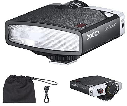 Godox Lux Junior Retro Camera Flash On-Camera Flash Speedlite, Speedlight Compatible with Canon Sony Nikon Fuji Olympus Cameras