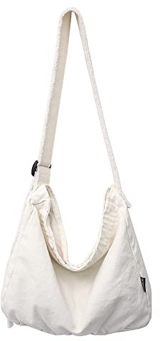 XACKWUERO Damen Mode Canvas Crossbody Tasche Große Schultertasche Hobo Einkaufstasche Arbeitstasche mit verstellbarem Schultergurt