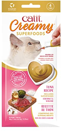 Catit Creamy Superfood Leckpaste für Katzen mit Thunfisch und den Superfoods Kokos und Wakame
