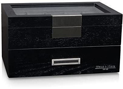 HEISSE & SÖHNE SEIT 1976® Uhrenbox Monteray 20 Esche - Schwarz Seidenmatt