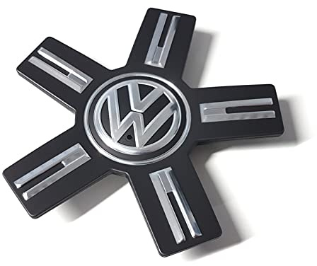 Volkswagen 760601149XQI Radzierblende (1 Stück) Radkappe Felgendeckel Radnabenkappe, schwarz, mit VW Logo, für PR-Codes 2WX 40W 43N CJ4 CS5 CS6