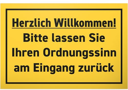 DankeDir! Herzlich Willkommen Chaos - 30 x 20 cm Schild - Geschenkidee Party Deko Geschenk Kollegen Freunde - Wanddeko lustiger Spruch Spruchschild Geburtstagsgeschenk Türschild