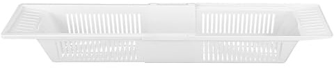 Aggloz | Baby Bath Toy Storage Basket Extendable Bath Tidy Tray Baby Bath Caddy | & Bath Organiser Rack | Shower & Bath Toy Holder | Bathroom Toy (White Storage)