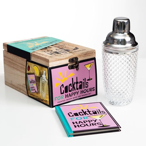 Boxer Gifts Happy Hours Cocktail Set | Gorgeous Cocktail Shaker Set with Cocktail Recipe Drink Book | Gorgeous Gifts For Women Bar Accessories Gift for Her on Birthdays Christmas Secret Santa