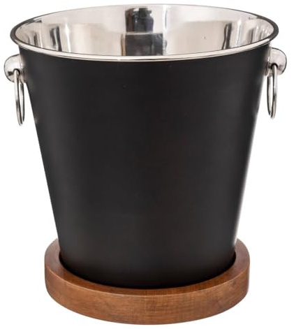 Seau à Champagne en INOX et Bois de Manguier - Secret de Gourmet