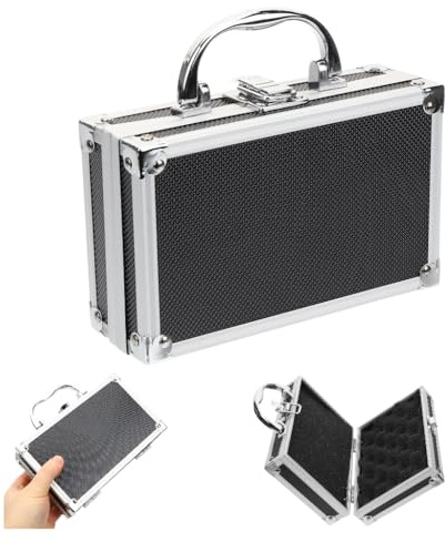 Mini Briefcase Aluminum Tool Holder Box Case:7In Portable Hard Shell Metal Briefcase with Foam for Men,Zarges Aluminum Cases Shockproof Storage Box for Craftsman,Compact Organizer with Handle for Tool