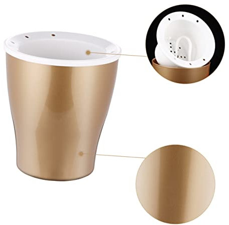 Mipcase Lot de 2 Pots de Fleurs à Arrosage Automatique en Plastique Couleur Or Cordon D'auto-Absorption pour Succulentes, Résistant la Chaleur, pour Jardinage Maison