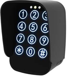 JUJIANG TKM-01 Touch Panel Wireless Gate Keypad with Outdoor Keypad Cover Digital Code Entry Access Control Keypad for Automatic Swing Sliding Gate Opener Garage Door Opener Remote Operator Accessory