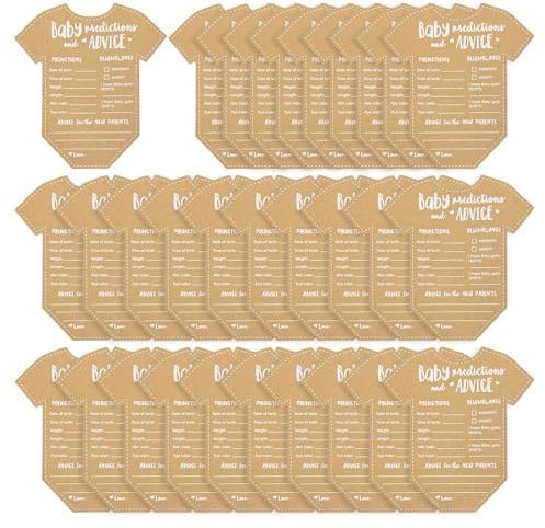 DHSBGWSX 30 biglietti di previsione, decorazioni per baby shower, biglietti di previsione per bambini, decorazioni per baby shower, biglietti per baby shower, decorazioni unisex