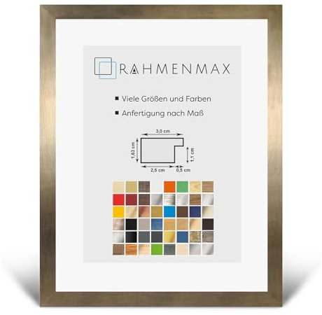 RahmenMax Morena Bilderrahmen Posterrahmen 38x98 cm Bronze Verrostet Optik 98x38 cm mit weisser Rückwand und klarem Acrylglas