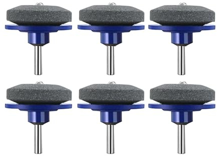 kurras Rasenmäher-Klingenschärfer, Rasenmäher-Klingenschärfer, Werkzeug-Set, Garten-Industrie-Werkzeug, Klingenschärfer für Power-Handbohrmaschine und Rasenmäher, Klingenausgleicher (6 Stück)