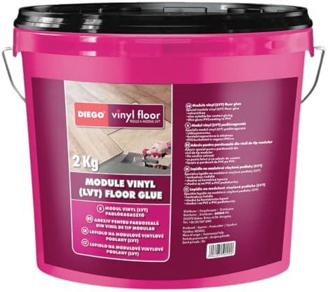 Fußbodenkleber - Vinylkleber - Klebsttoff für Vinylböden - Bodenbelagskleber für den Innenbreich - geeignet für glatte und pollierte Gummiflächen - Kontaktklaber Eigenschaften (1 x 2kg)