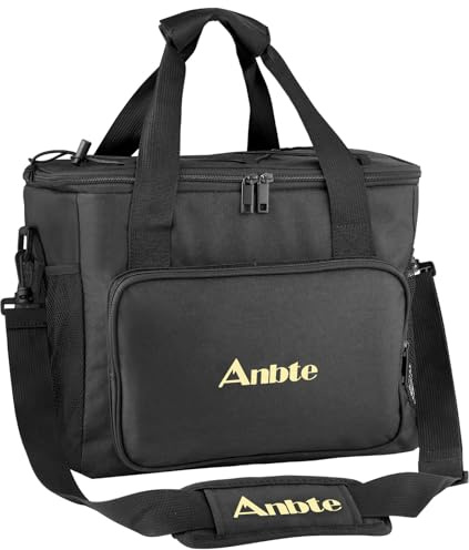 Anbte 25L Kühltasche 37x29x26CM Faltbar Kühlbox mit Flaschenöffner 300D Wasserdichtem Material & PEVA Praktische Fächeraufteilung Cooler Bag Ideal für Picknick Camping Strand (Schwarz)