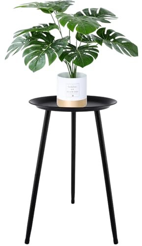 ZOFUN Plant Stand Indoor, 30 x 50 cm Plant Pot Stand Indoor with Round Side End, Mid Century Plant Table Heavy Duty, Metal Tall Plant Holder for Indoor Home Decor
