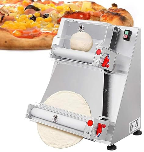 DDZJTPP Sfogliatrice per Pizza Commerciale,Pressa per Pizza Commerciale Automatica da 12/15 Pollici,Macchina per Sfogliare La Pizza Elettrica da 370w,per Ristoranti al Forno,15inchpizza