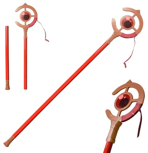 Claymeur 146 cm Rot Anime Frieren Staff Cosplay Kostüm Stock Gehstock für Kostüm Zubehör Requisiten-Montage erforderlich