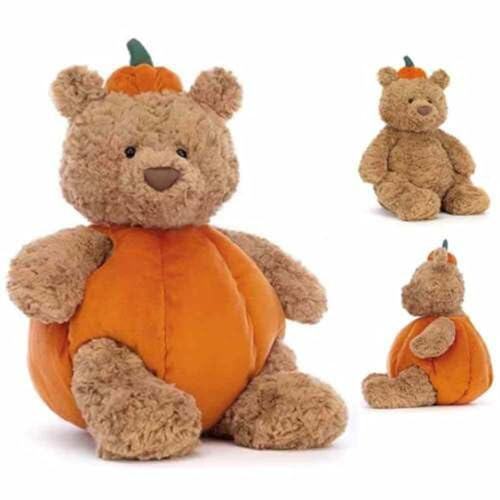 RDCIRP Kürbisbär-Plüsch, Stofftier-Plüschtier, Squishy-Bär-Spielzeug | umarmbares Puppenkostüm, süßes Spielzeug for Jungen und Mädchen, Halloween-Party