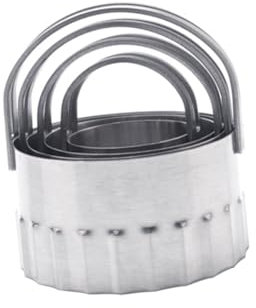 SHOWERORO Moldes Para Galletas Cortadores Redondos Acero Inoxidable 4 Unidades Fácil De Usar Para Pasteles