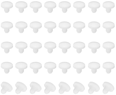 PATIKIL 40pcs Silicona Agujero Tapón para Orificio de 2.5-3 mm, Botón Redondo Mueble Protector Goma Snap-In Cierre Multiuso para Pared Cocina Armario Botella, Crema
