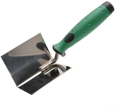 Drywall Corner Tool Drywall Outside Corner Corner Drywall Tool Stainless Steel Corner Trowel Lining Plastering Trowel Angled Hand Tool for Plastering Brickwork ﻿(Inside 1PC)