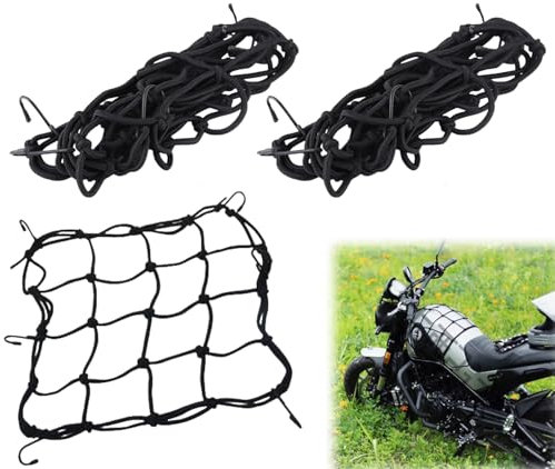 Rete Ragno Moto Elastica - Portapacchi 2 Pezzi per Bici e Trasporto, Ideale per Caschi, Bagagli e Viaggi