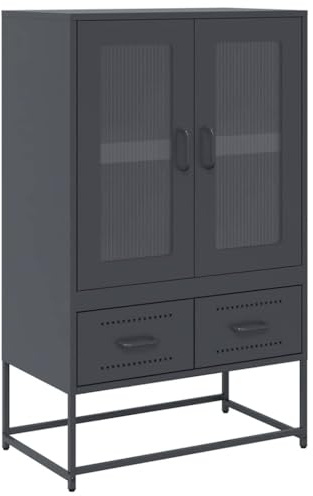 vidaXL Highboard Anthrazit 68x39x111,5 cm Stahl, Sideboard, Seitenschrank, Aufbewahrungsschrank, Schrank, Sideboard, Hochschrank, hohes Sideboard