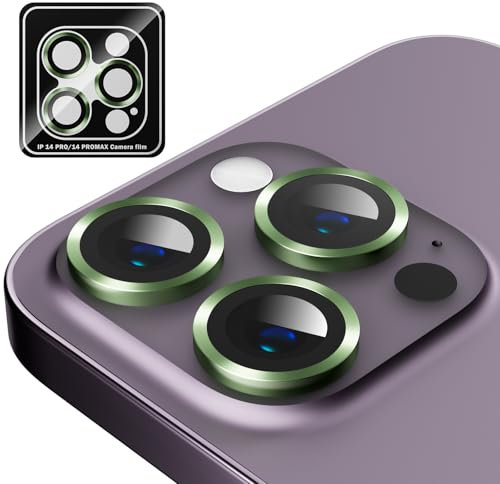MINUUISCT Compatible for iPhone 13 Mini/iPhone 13 Camera Lens Protector,Shatterproof Ultra HD Tempered Metal Glass Camera Screen Protector Cover,Green