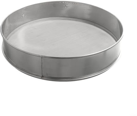 Tamis à farine en acier inoxydable, grande passoire à maille fine, filtre à huile de cuisine professionnel pour la cuisson avec design rond, 40 cm