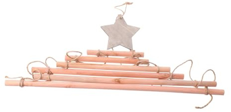 FIXOSHEE Weihnachtsbaum Deko Holzleiter Zweig Hängeleiter Rustikal Mit Seilverbindung Wanddeko Adventskranz Zubehör