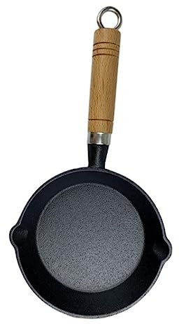 Warmhm Mini Padella in Ghisa con Manico Piccola Padella per Uova e Pancake Resistente e Multifunzionale per Cottura Quotidiana e Outdoor