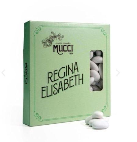 Confetti Mucci Regina Elisabeth bianchi con mandorla avola gusto frutta assortiti 500gr senza Glutine